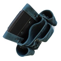 【ARDEXオリジナルモデル】ヌバック釘袋 Wポケット(W墨壷ホルダー仕様) 4型 藍色の2枚目
