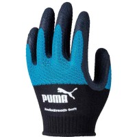 WORK GLOVES 天然ゴムコーティング手袋 ラジアルブレス ショート Mサイズ ブラック&ブルー 10双価格 取寄品の1枚目